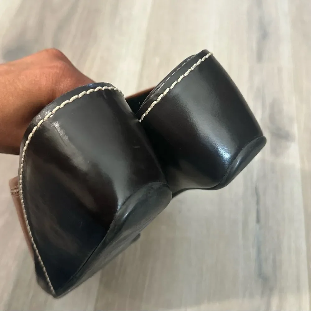 Cole Haan Elyssa Wedge Clogs Slip On Mules Shoes Brown Leather‎ Women’s Size 6